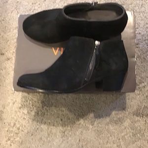 Black suede booties size 9